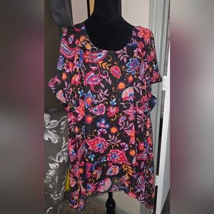 Estelle Floral Women's Blouse Hi-low Hem